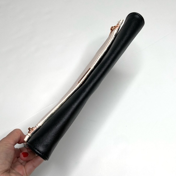 TED BAKER Pink & Black Sala Crosshatch Clutch Bag - Picture 5 of 16